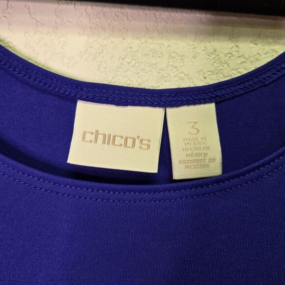 NWT Chicos Blue Knit Tank Top Size 3 Microfiber Contemporary Sleeveless Blue - Picture 3 of 8